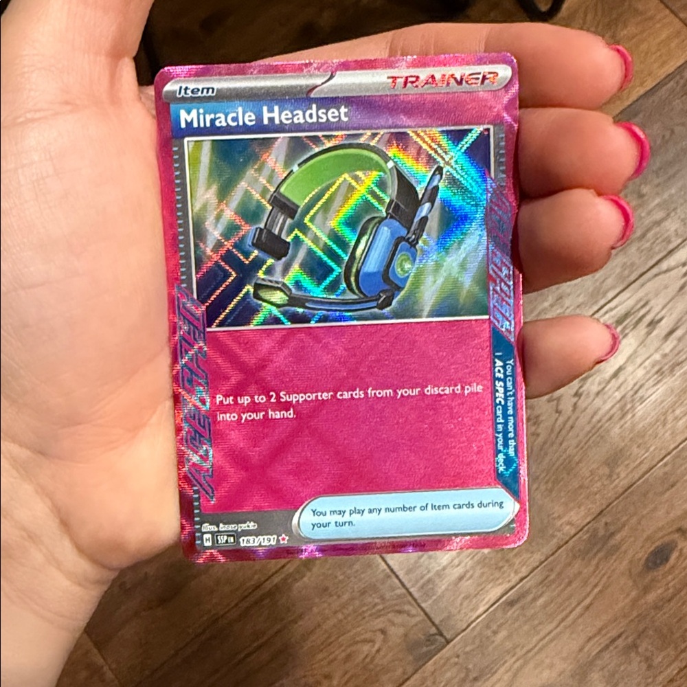 Miracle Headset Trainer Card Ace Spec 183/191 Surging Sparks